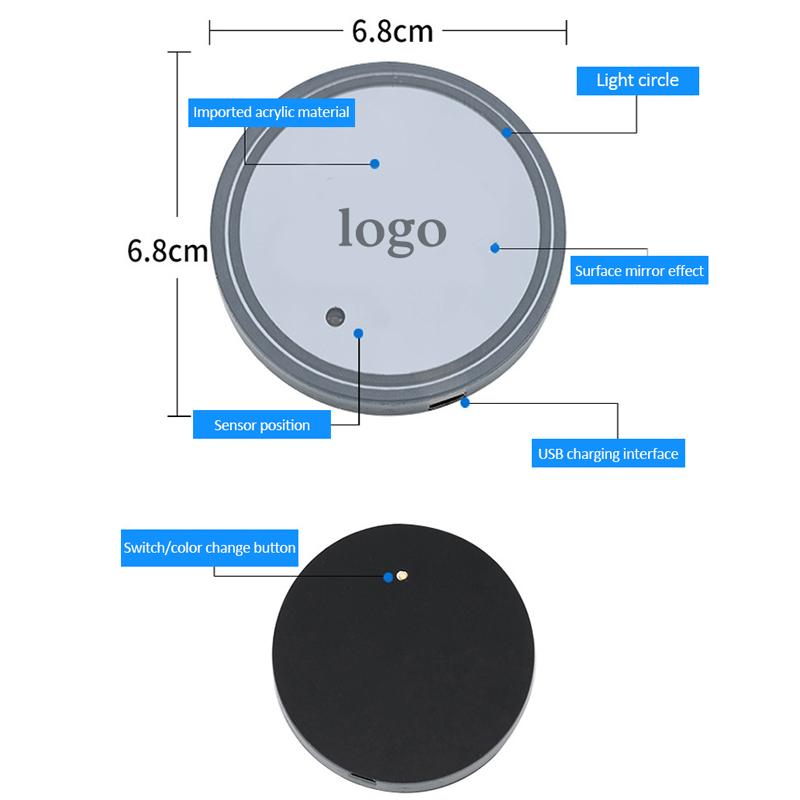 2 Stück Mehrfarbige Auto-LED-Leuchte Wasseruntersetzer Becherhalter Für MG Morris Garages MG 3 5 6 7 ZS EV HS GS GT TF ZR eZS