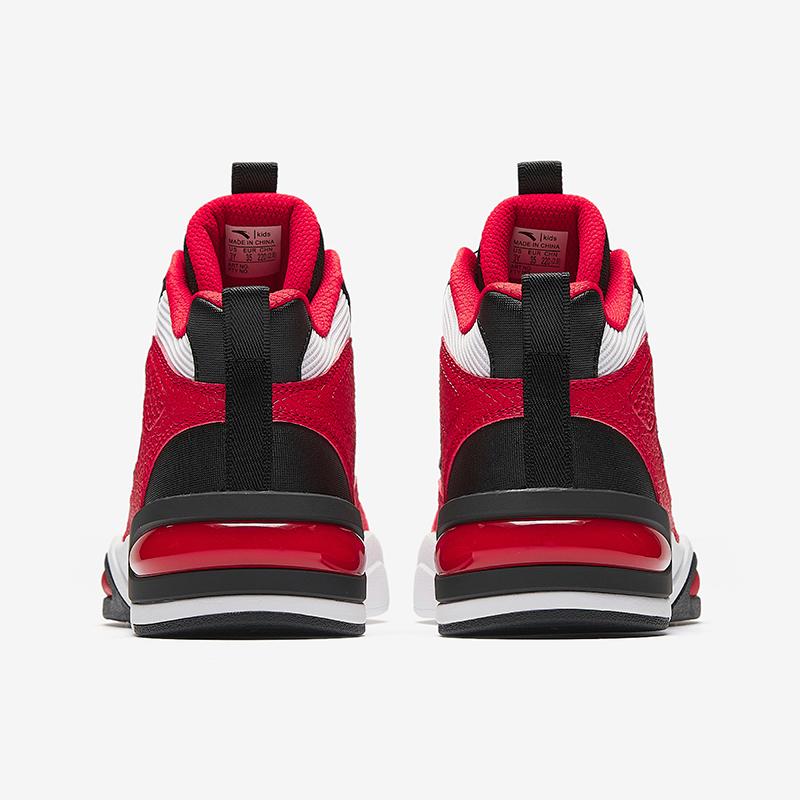 Anta Kids Arc Light Trendy Fashion Comfortable Lightweight Shock Absorption High-Top Kids Skate Shoes Kids Skate Shoes White Black Red A12448095-2