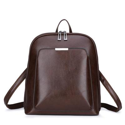 Stylish Women's Solid Color College Backpack & Shoulder Bag - PU Leather Casual Fashion for Travel & Students