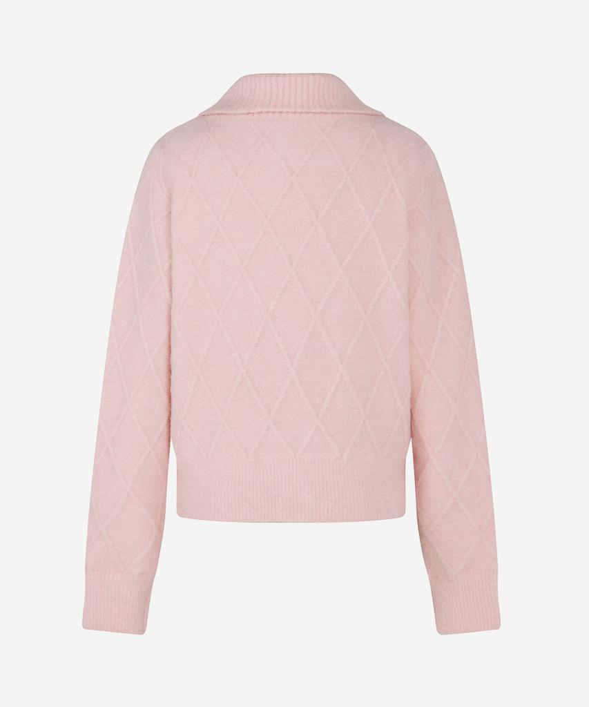 LORDLOAR Cable Windproof Zip-Up Knit Pink
