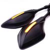 Motorcycle Black LED Turn Signals Rearview Mirrors 10mm For Honda Suzuki Kawasaki Yamaha Ducati BMW Street Scooter Bikes