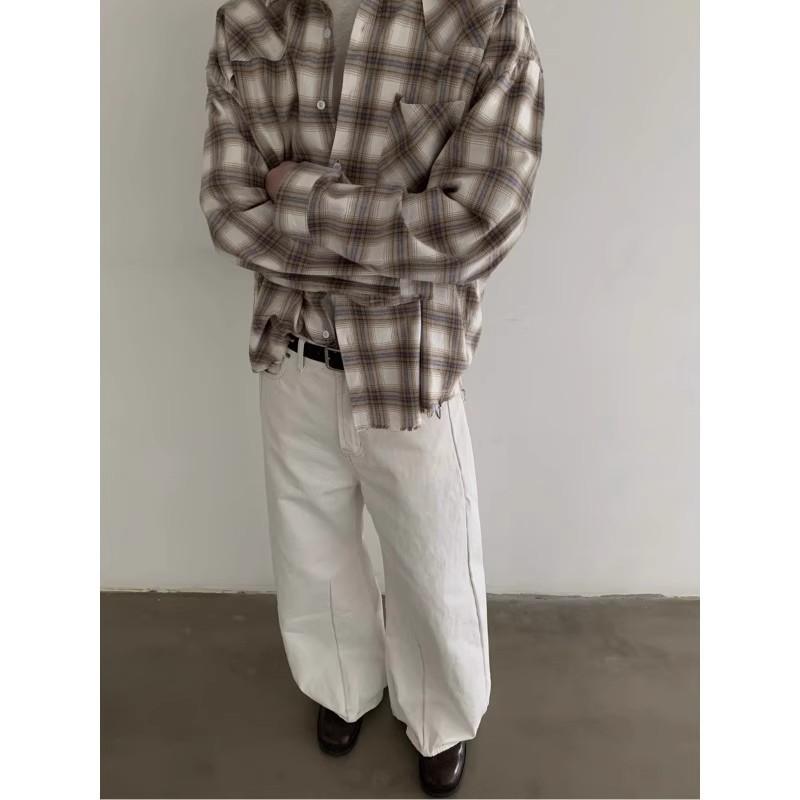 Vintage Baggy Jeans Men Women High Street Loose Wide Leg Denim Pants Clean Fit Style