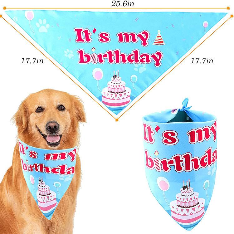 Cute Pink Blue Pet Birthday Woof Balloon Banner Hats Saliva Towels Cake Bow Tie Sets Dog Birthday Party Decorations