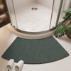 Arc-Shaped Diatomite Bath Mat - Non-Slip Shower Door Mat, Super Absorbent & Quick Dry, Double-Sided Grip, Soft Breathable