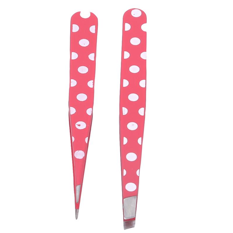 

2 шт. профессиональный наконечник для красоты, пинцет для бровей, инструменты для макияжа, удаление волос из нержавеющей стали красный