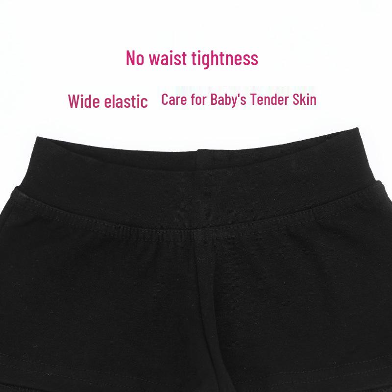 Girls' Ballet and Dance Flat-Legged Black Shorts