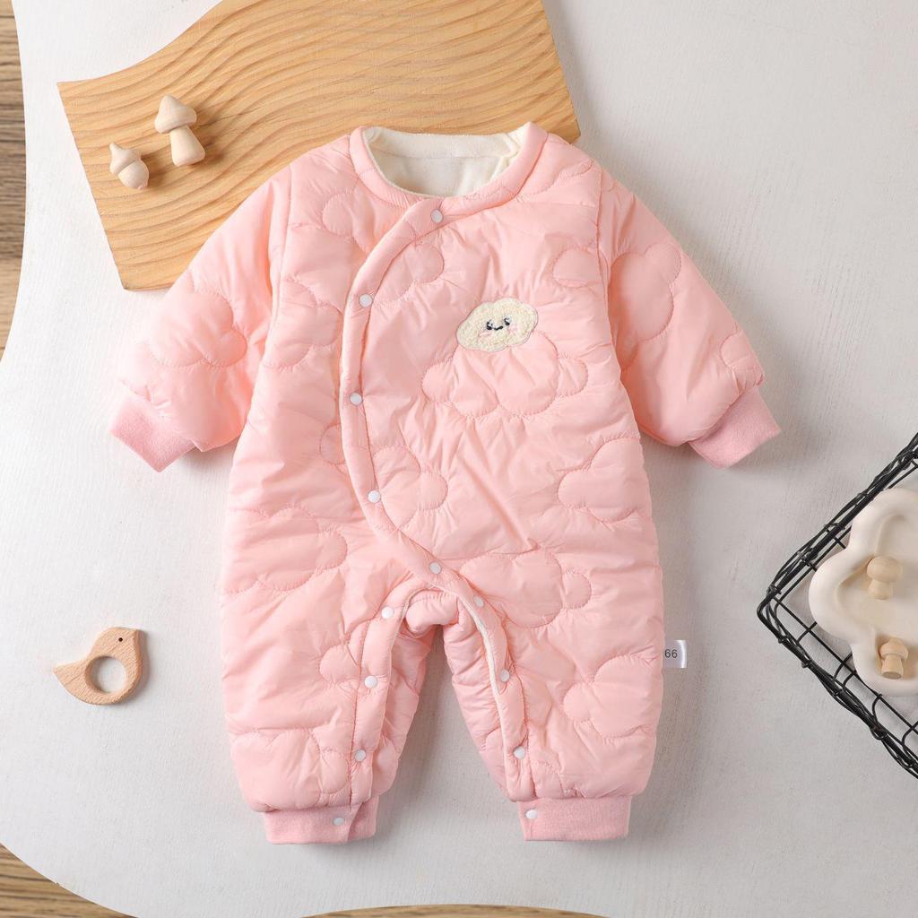 Warm Baby Cotton Padded Winter Romper - Infant Girl Outdoor Crawling Onesie