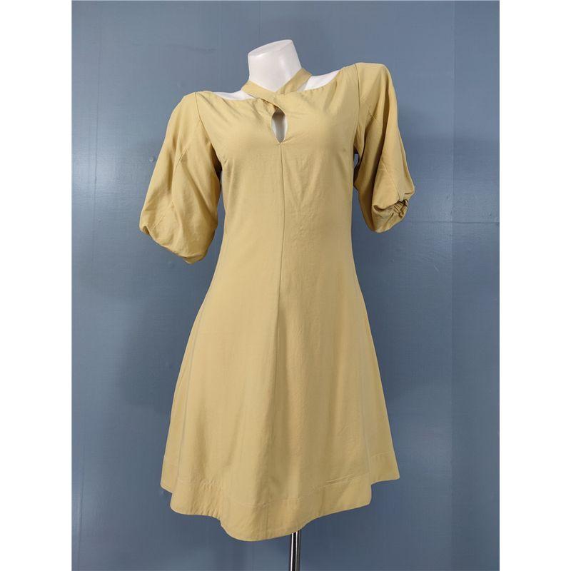 

2024 Новинка Платье с пышными рукавами Французское нежное Платье для первого свидания Молодежное платье Открытая спина Перекрещенная халтер-бретелька Сладкое платье для девочек Khaki XL