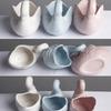 Decorative Ceramic Duck Tealight Candle Holders for Dining Table Centerpieces, Tabletop Small Succulents Planter Pot for Shelf Decors