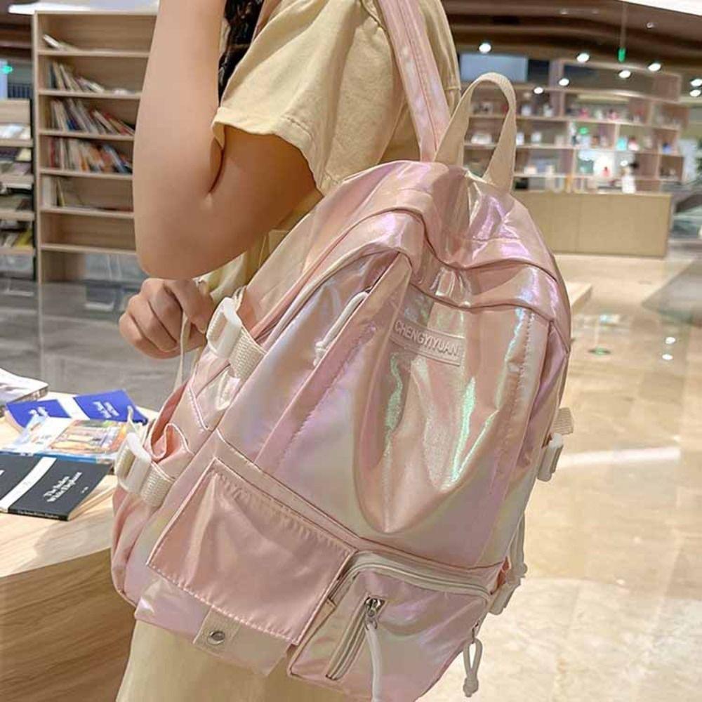 Multi-Pocket Laser  Backpack Korean Style Shoulder Bag Portable Students School Bag  Teenager