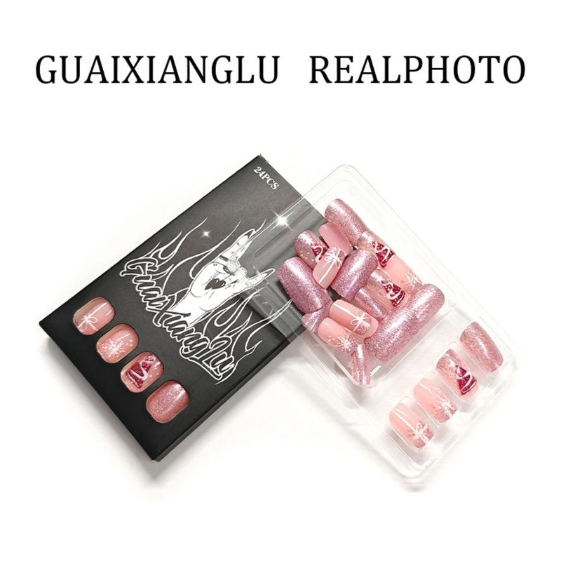 Sparkling Christmas 3D Nail Art Set Featuring Snowflake Patterns And Shimmering Glitters For Holiday Parties Daily Wear