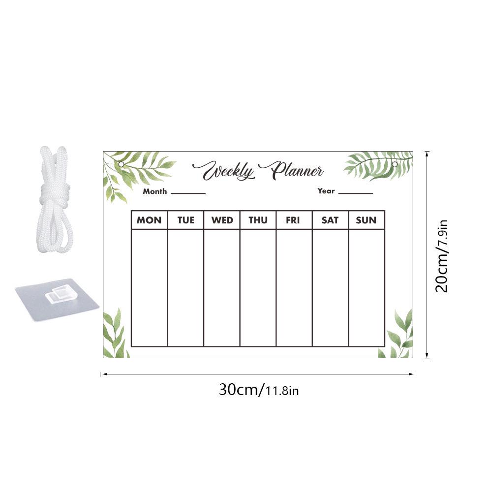 

Acrylic Hanging Message Board - Weekly & Monthly Planner, Memo & Writing Surface, Includes Lanyard Includes hooks + white lanyard 80cm
