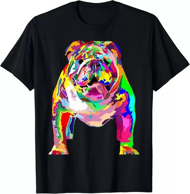 2025/Dog Lover Gifts Womens Colorful Cool English Bulldog Gift Unisex T-Shirt Unisex T-Shirt