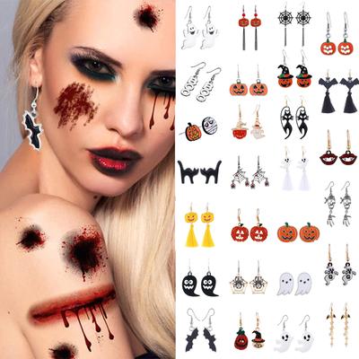 Fashion Casual Halloween Pumpkin Drop Earrings for Women Lightweight Durable Metal Alloy Halloween Jewelry Accessories