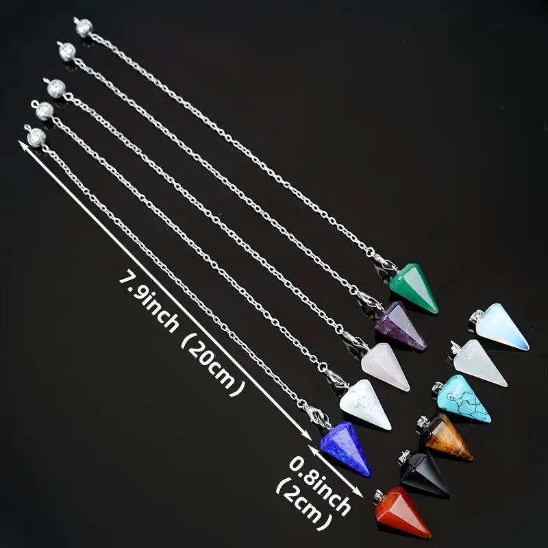 Natural Stone Hexagonal Pyramid Agate Pendant: Fashionable Yoga & Versatile Jewelry for Europe & America