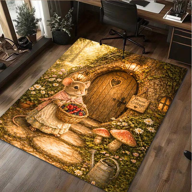 Rabbit Rug Home carpet Office Decorative Carpet For Living Room Bedroom Door Mat Floor Carpet Computer Chair Area Rug