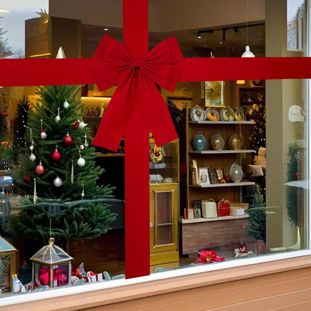 Weihnachten Große Rote Schleife Türhänger Deko DIY Weihnachten Geschenk Fertige Schleife für Hochzeit Neujahr Schleifenband