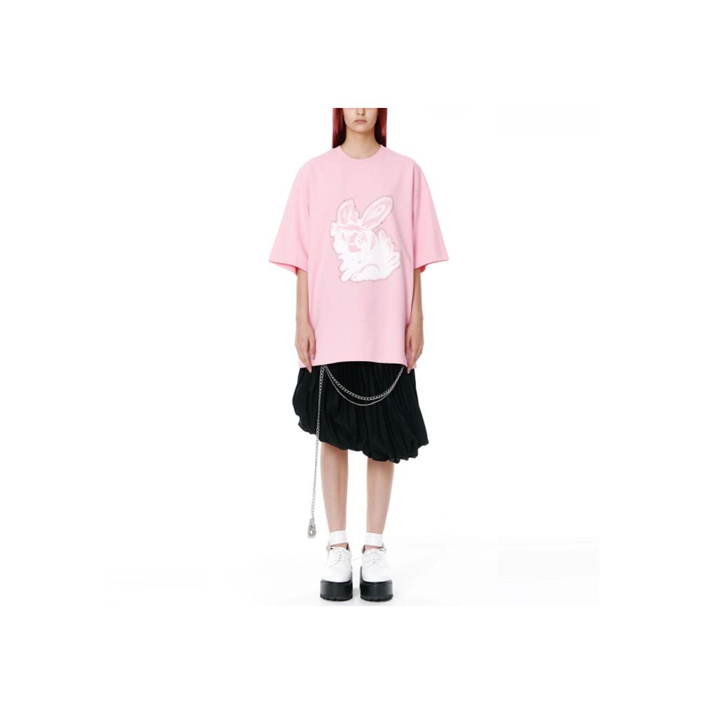 WE11DONE Ss22 Rabbit Group Print Short Sleeve T-Shirt Unisex T-Shirt Pink WD-TT1-22-689-U-PK