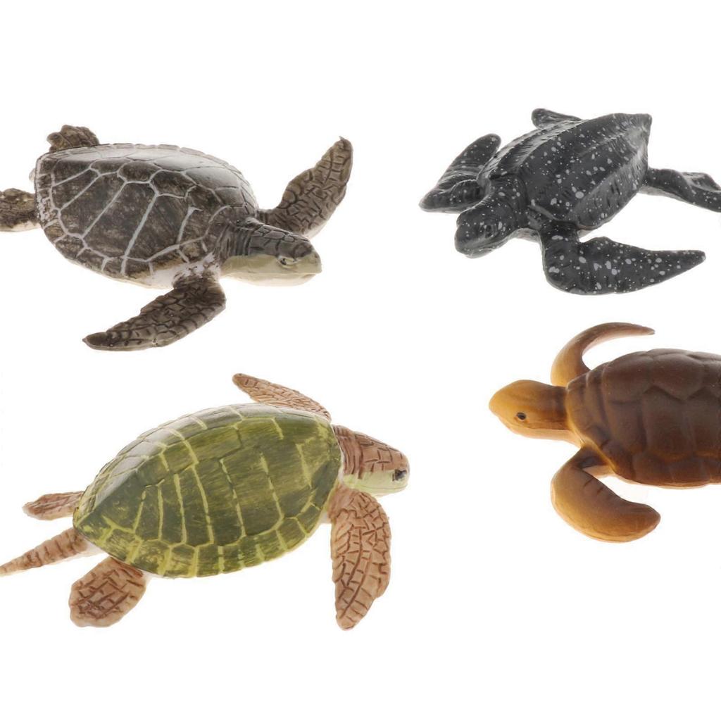 5x 4pcs Turtle Models for Marine Play and Cake Decoration