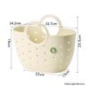 Plastic Shower Caddy With Portable Handles Drain Holes Flower Decor For Bathroom Dorm Gym Travel