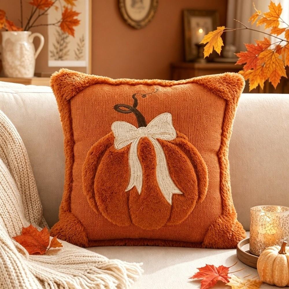 Wear Resistant Pumpkin Plush Cushion Comfortable Decorative Pillow Case Pillowslip  Home Decor