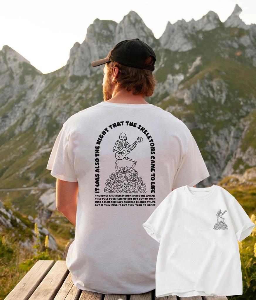 Skeletons Came To Life T Shirt Summer Tracksuit Mens Round Neck Pullover Shortsleeved Tops Casual Sportswear Trendy Streetwear