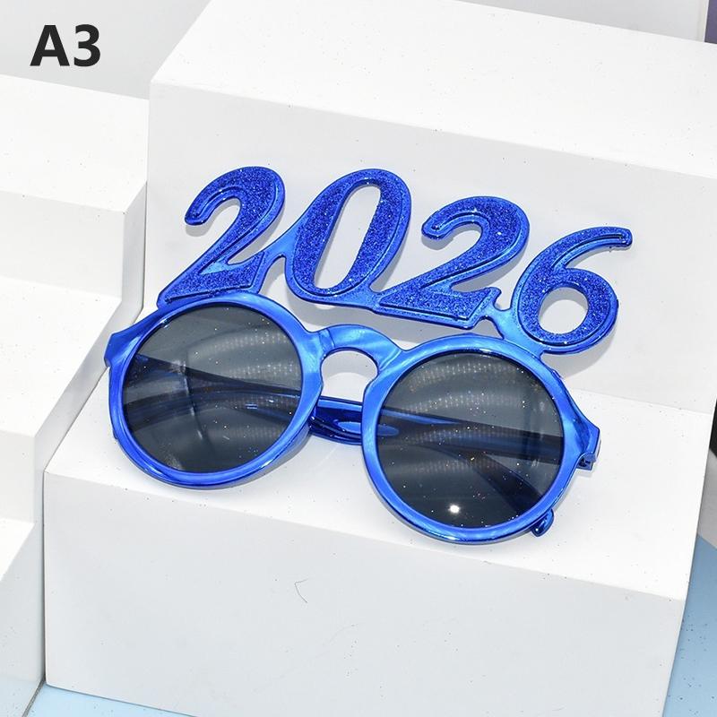Occhiali da Vista Numero 2026 Occhiali Buon Anno 2026 Occhiali da Sole Glitter Diamante Oggetto di Scena Cosplay Decorazione Festa di Natale Occhiali Divertenti