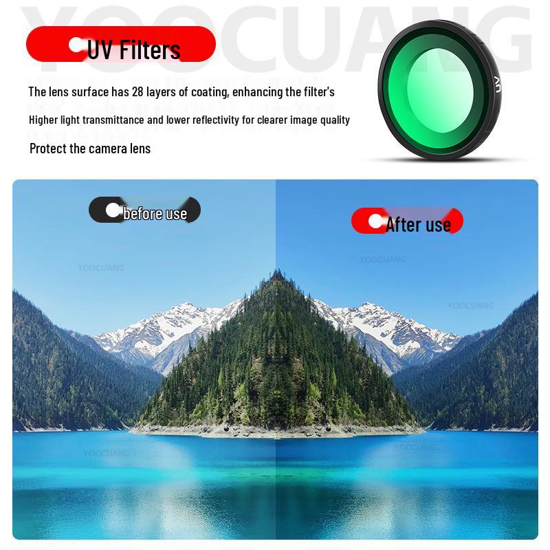 Compatible with Insta360 Go: Ultra ND Filters, UV Protection, CPL Polarizers, Black Soft Filters.
