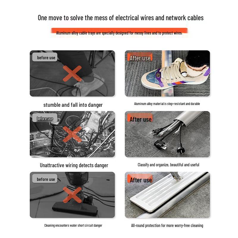 Beifute Heavy-Duty Aluminum Alloy Floor Cable Channel