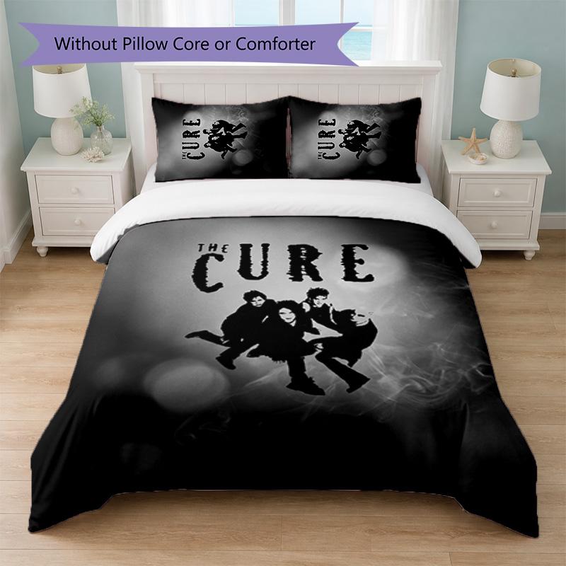 The Cure Print 3Pcs Bedding Set Duvet Cover With Two Pillowcases Soft Bed Linen For Household Bedroom