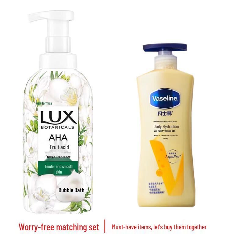 Набор: Гель для душа Lux Botanical Freesia и Восстанавливающий лосьон для тела Vaseline