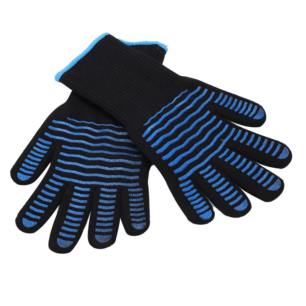 2PCS Silicone Glove Long Sleeve LSize 500 Celsius  Antislip Flame Retardant for BBQ Microwave Ovens Smelting Factory