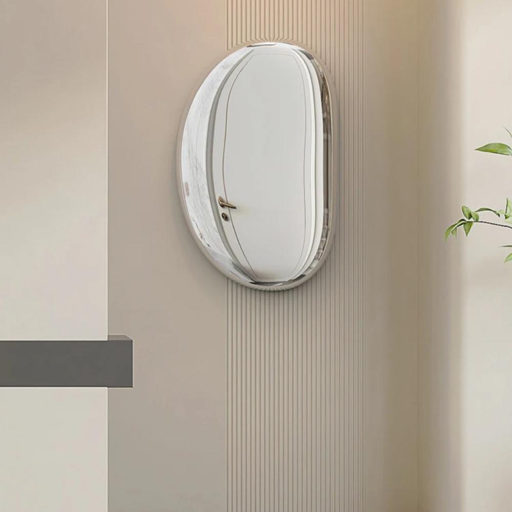 Creative Imitation Stainless Steel Pebble Wall Water Droplet Decor Artwork Hotel Light Luxury Pendants Living Room Wall Decor