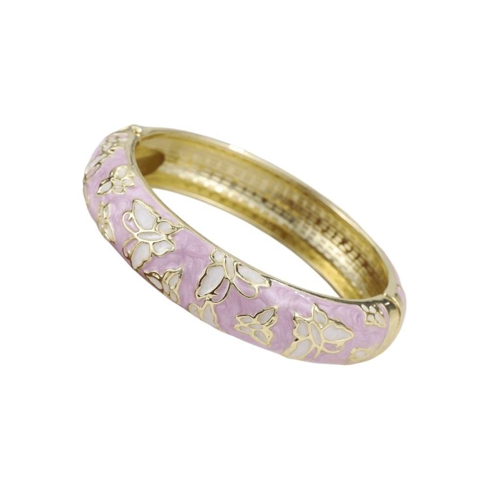 Colorful Vintage Cloisonne Bangle Enamel Women's Hand Bracelet Handicraft Butterfly Bangle Ladies