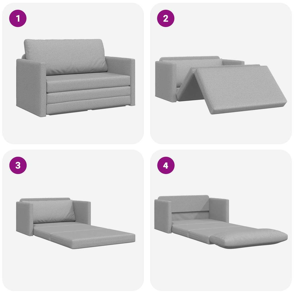 Sofa Bed Cloud Grey 124 X 71 X 78 Cm Fabric