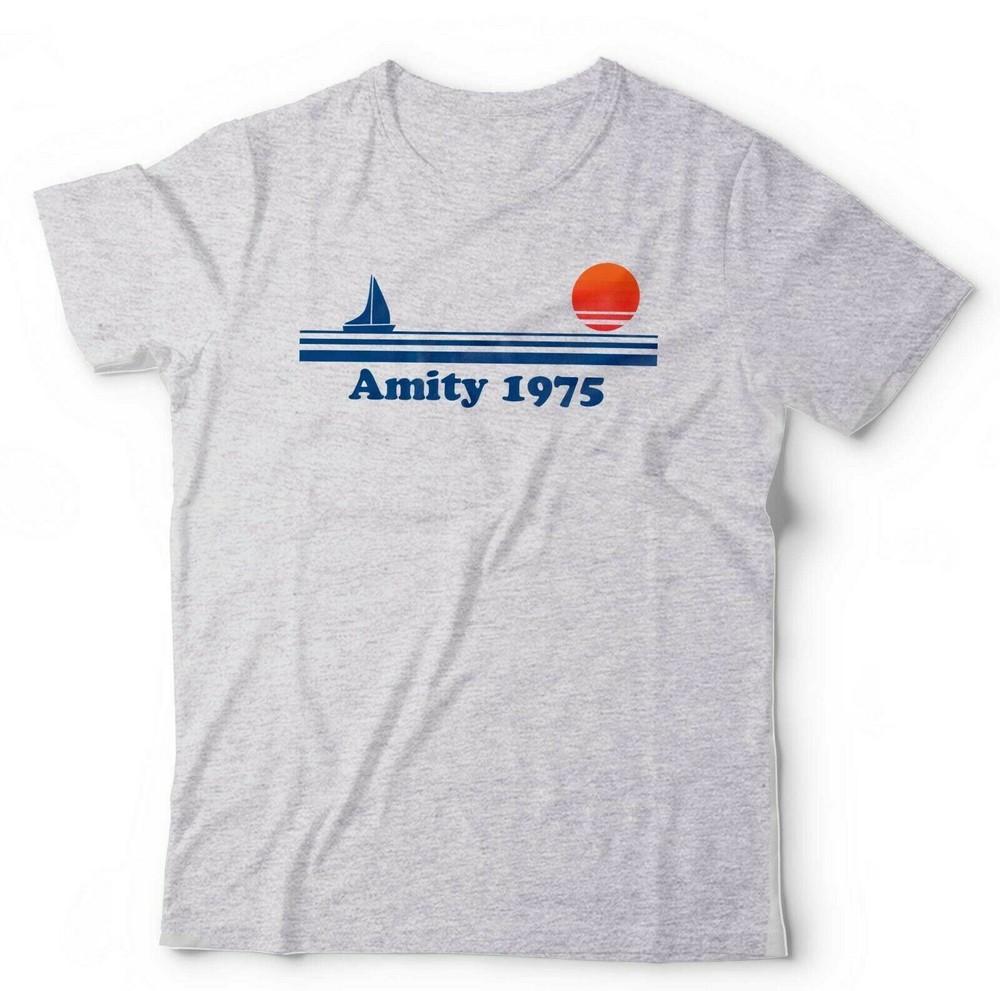 Čelisti Tričko Amity 1975 Unisex Žralok Retro Vintage 70. léta Hororový Film Quint