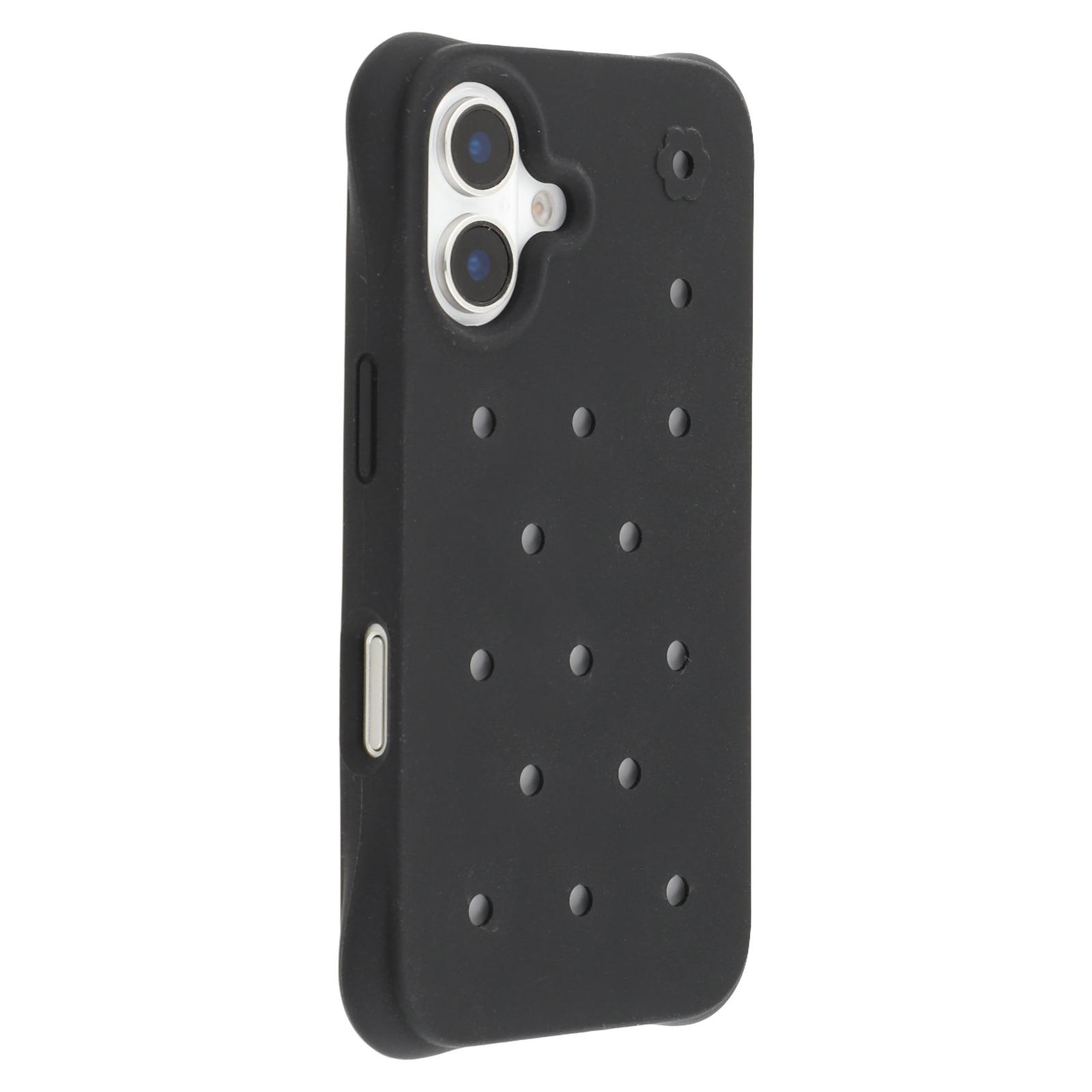 

For iPhone 16 Case with Multi Holes Four Corners Shockproof Silicone + PC Phone Back Cover J