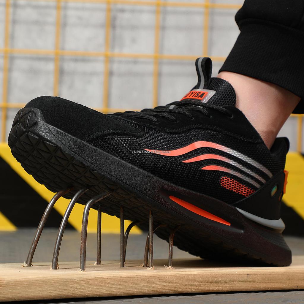 Fashion Summer Safety Shoes Men New Steel Toe Sneaker Puncture Proof Work Shoes Man Breathable Work Safety Boots Male Security Boots Men
