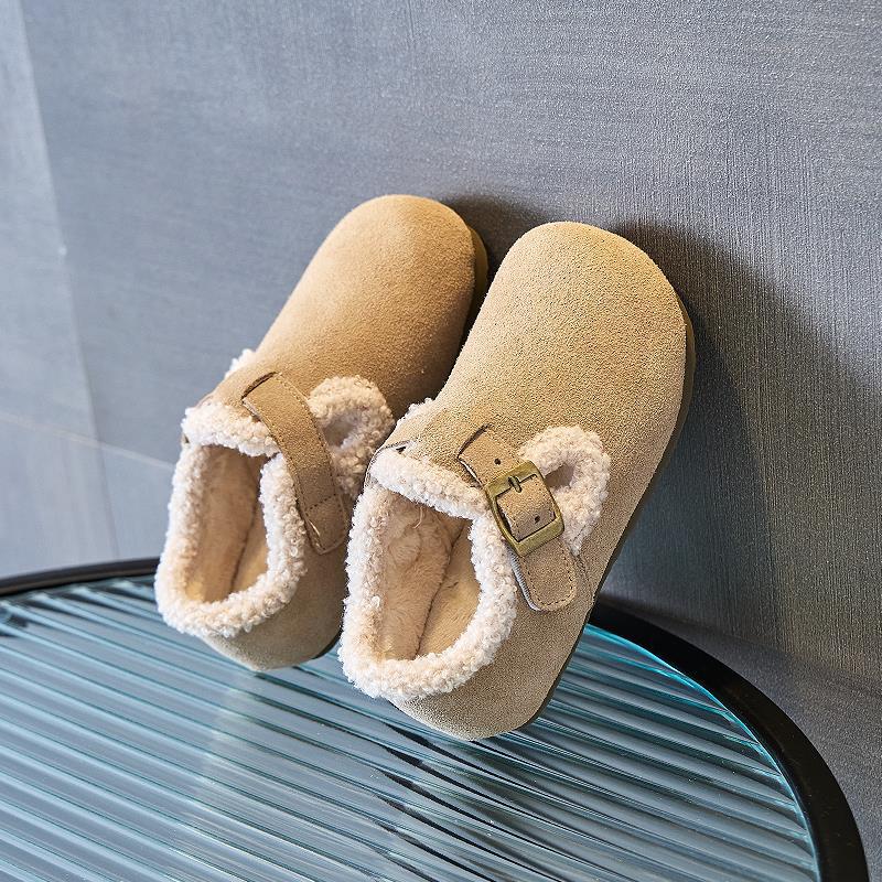 Retro Britischer Stil Samt Warme Weiche Sohle Schuhe für Kinder 3-9 Jahre - Unisex Kleinkind Fußbekleidung 2025