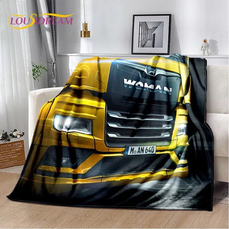 HD Man Truck Lorry 3D Printing Soft Flannel Blankets,Throw Blanket Comfortable Blanket for Picnic Beds Sofa Home Bedroom Gifts