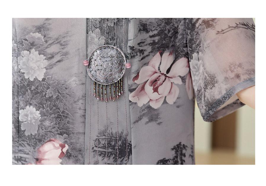 Elegant 2026 Summer Short-Sleeved Dress for Middle-Aged Women