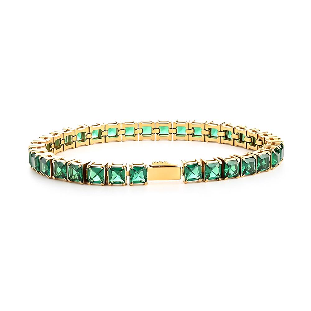Multi-colored fashionable 4mm wide tennis chain, zircon sparkling hip-hop style exquisite jewelry bracelet for men and women