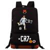Cristiano Ronaldo Printed Youth School Backpack Teenagers Durable Oxford Fabric Breathable Padded Straps Unisex Travel Bag