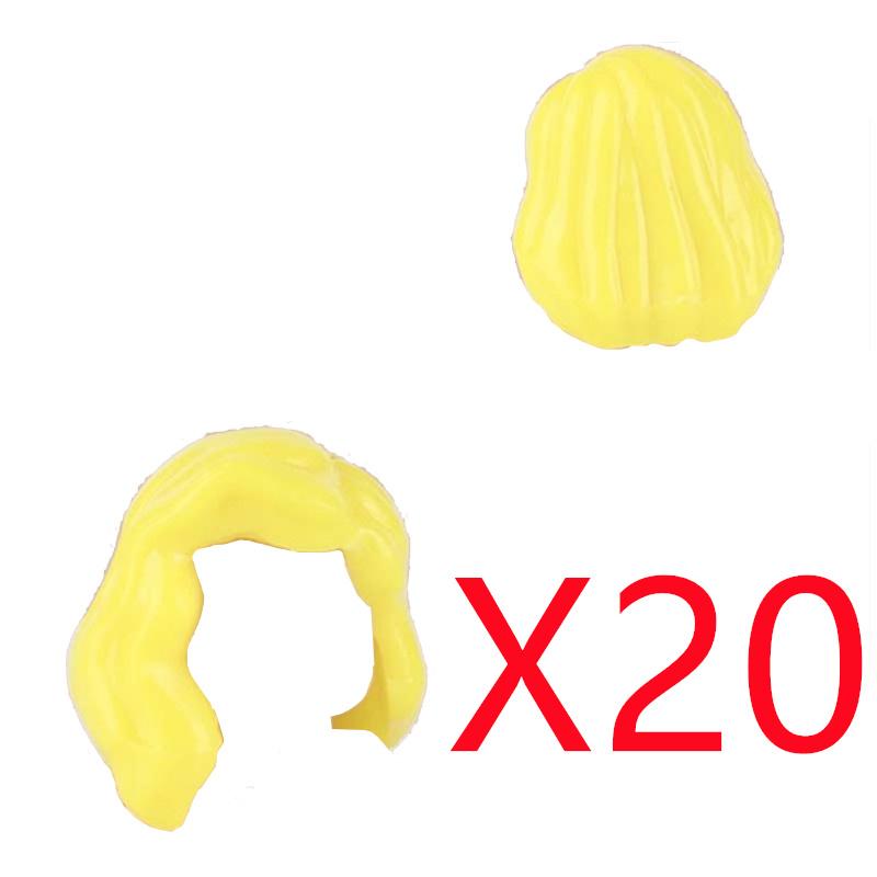 MOC City Building Blocks Figure Body Parts Creative Accessories Long Hair Brown Black Gold Mini Brick Compatible Toy Gift k030