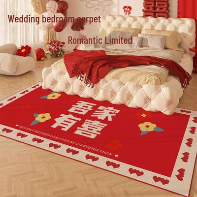 Tapete Festivo Antiderrapante de Cabeceira Vermelho para Casamento Decoração