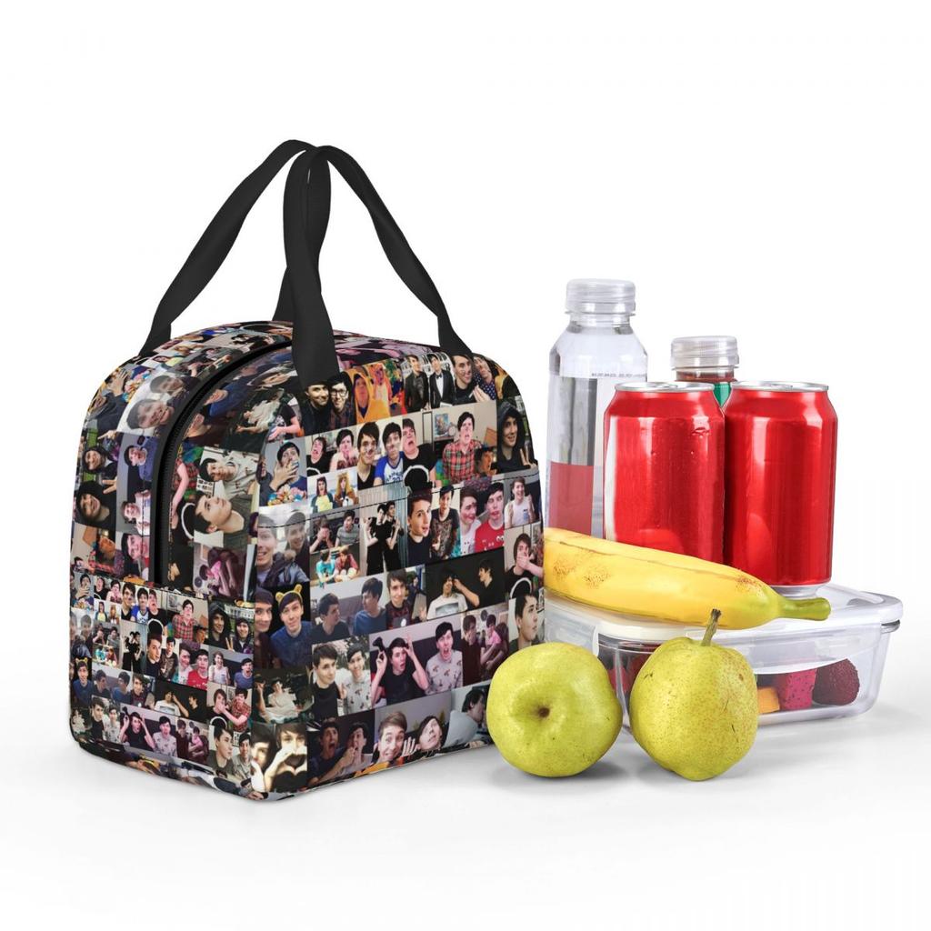 Dan And Phil! Insulated Lunch Bag for Kids School Cooler Thermal Food Box Tote Leakproof Lunch Boxes Container