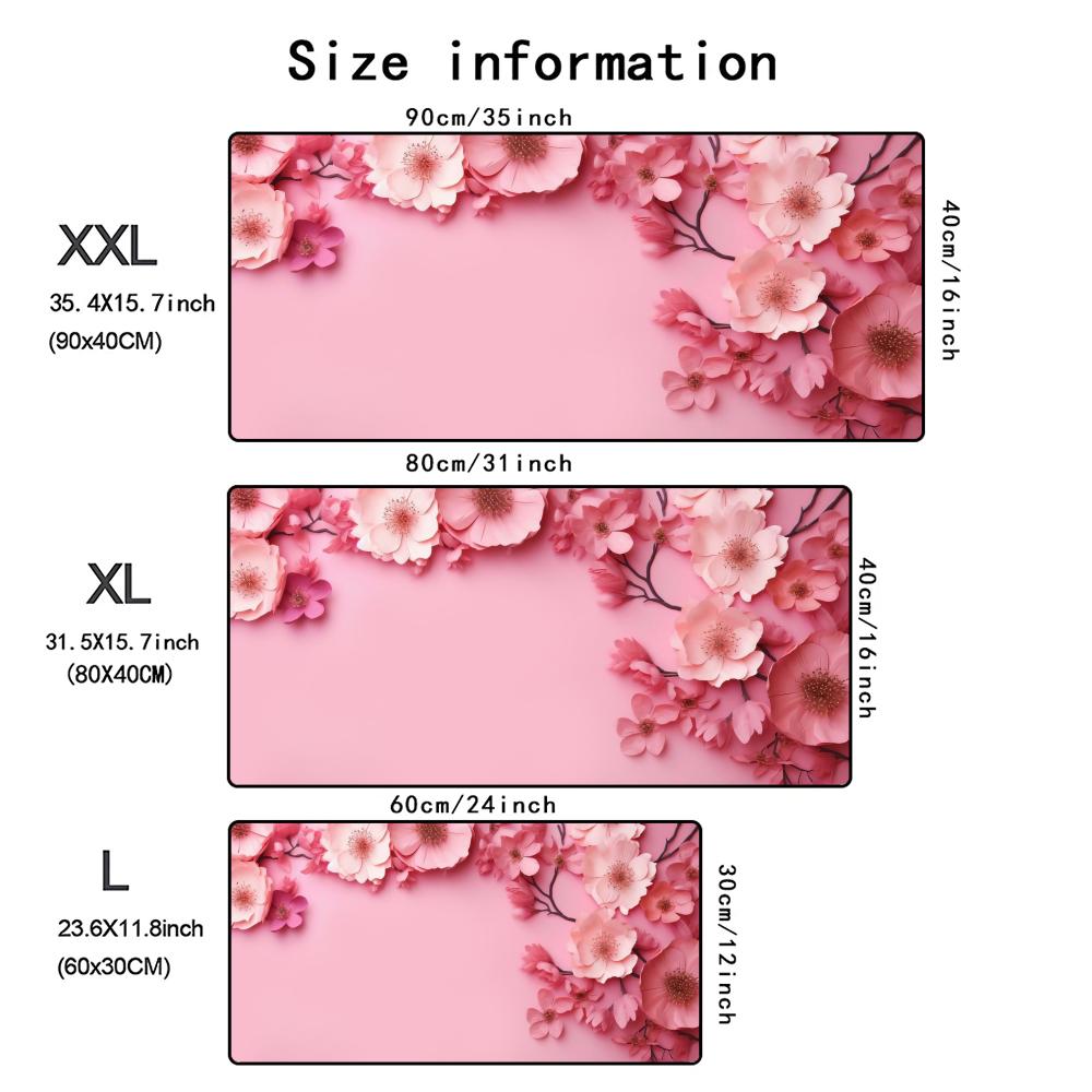 Mouse Pad Sakura Large Gamer Mousepad Pink Cherry Blossom Keyboard Mat XXL Office Mouse Mat Pc Accessories Rubber Desk Mat 90x40