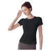 Women's Quick-Dry Yoga Top - Round Neck, Tight Fit, Short Sleeve, Breathable for Running & Fitness