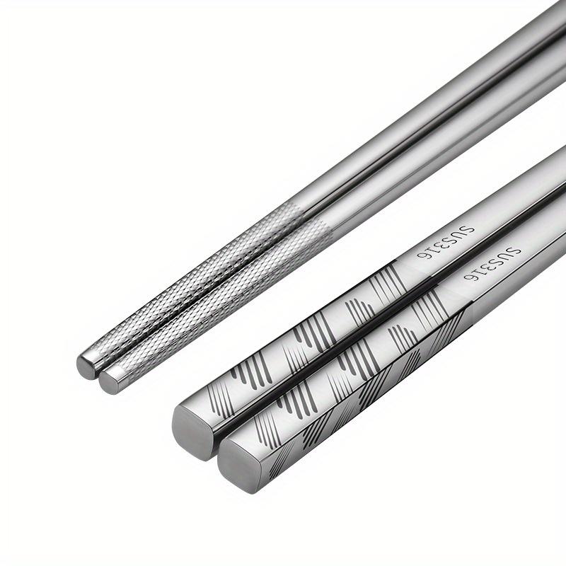 316 pałeczki ze stali nierdzewnej, zastawa stołowa, luksusowe pałeczki do grawerowania laserowego, antypoślizgowe, domowe, metalowe, wielokrotnego użytku