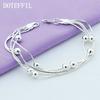 925 Sterling Silber Fünf Schlangenkette Armband Glatte Perlen Silber Armband Mode Frauen Hochzeit Verlobungsschmuck
